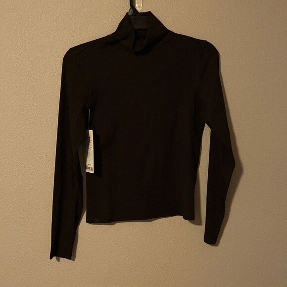 Lululemon Ribbed Wool-Blend Turtleneck in Espresso NWT‎ Sz 12 - Picture 3 of 6